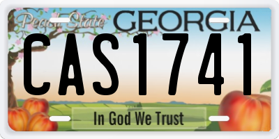 GA license plate CAS1741