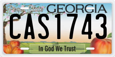GA license plate CAS1743