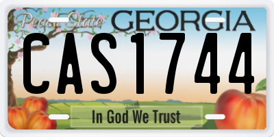 GA license plate CAS1744