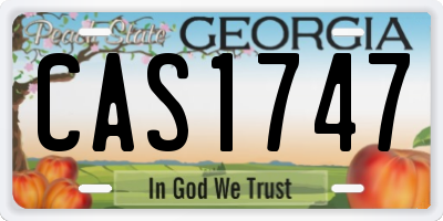 GA license plate CAS1747