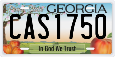 GA license plate CAS1750