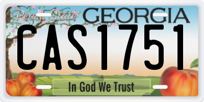 GA license plate CAS1751