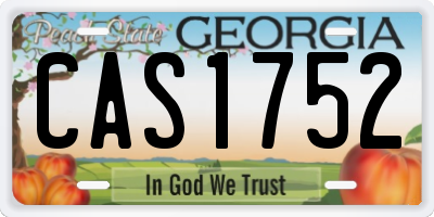 GA license plate CAS1752