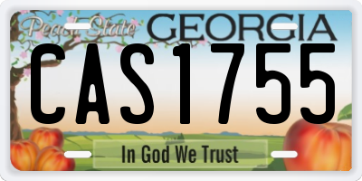 GA license plate CAS1755