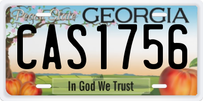 GA license plate CAS1756