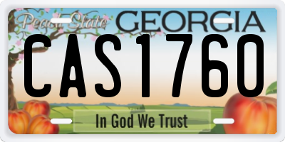 GA license plate CAS1760