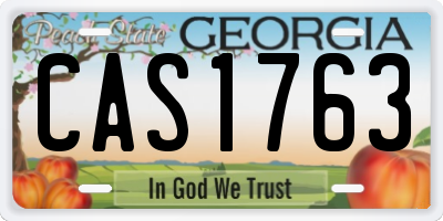 GA license plate CAS1763