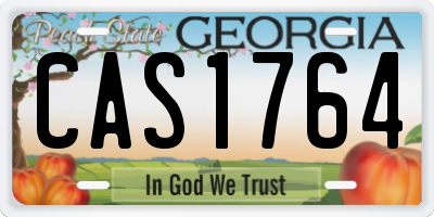 GA license plate CAS1764