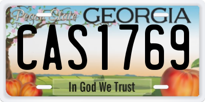 GA license plate CAS1769