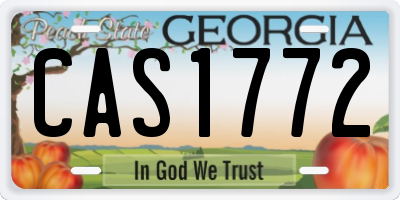 GA license plate CAS1772