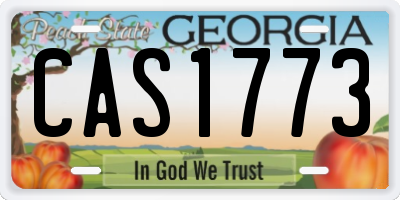 GA license plate CAS1773