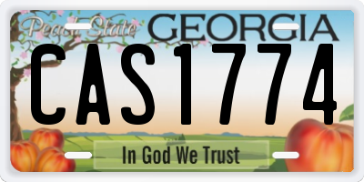 GA license plate CAS1774