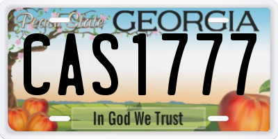 GA license plate CAS1777