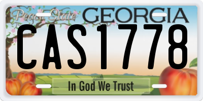 GA license plate CAS1778