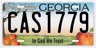 GA license plate CAS1779