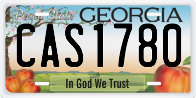 GA license plate CAS1780