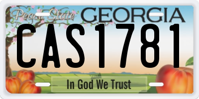 GA license plate CAS1781