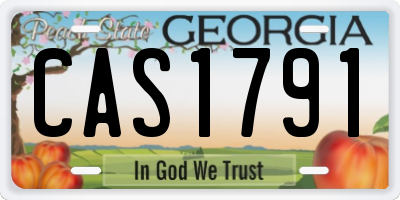 GA license plate CAS1791