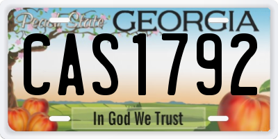 GA license plate CAS1792