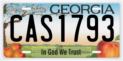 GA license plate CAS1793