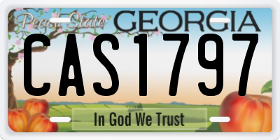 GA license plate CAS1797