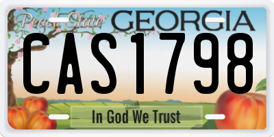 GA license plate CAS1798