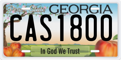 GA license plate CAS1800