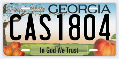 GA license plate CAS1804