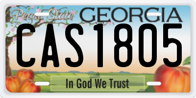 GA license plate CAS1805