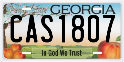 GA license plate CAS1807