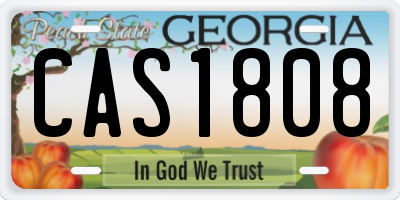 GA license plate CAS1808