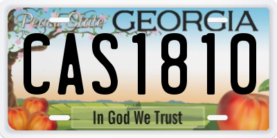 GA license plate CAS1810