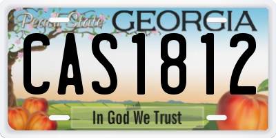 GA license plate CAS1812