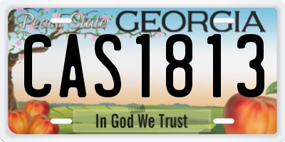 GA license plate CAS1813