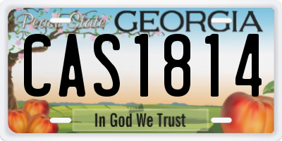 GA license plate CAS1814