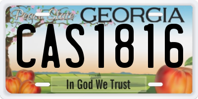 GA license plate CAS1816