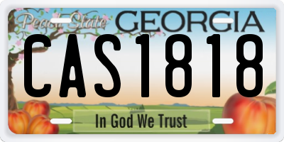 GA license plate CAS1818