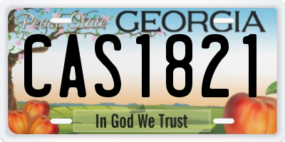 GA license plate CAS1821