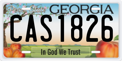 GA license plate CAS1826