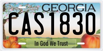 GA license plate CAS1830
