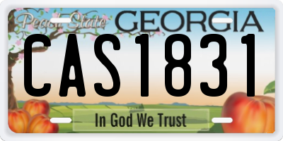 GA license plate CAS1831