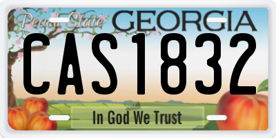 GA license plate CAS1832