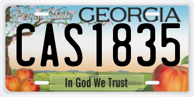 GA license plate CAS1835