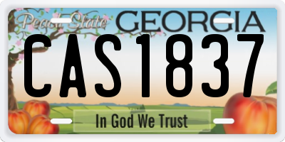 GA license plate CAS1837