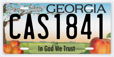 GA license plate CAS1841