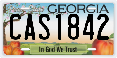 GA license plate CAS1842