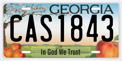 GA license plate CAS1843