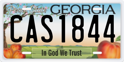 GA license plate CAS1844