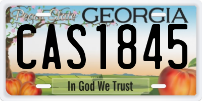 GA license plate CAS1845