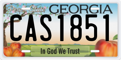 GA license plate CAS1851